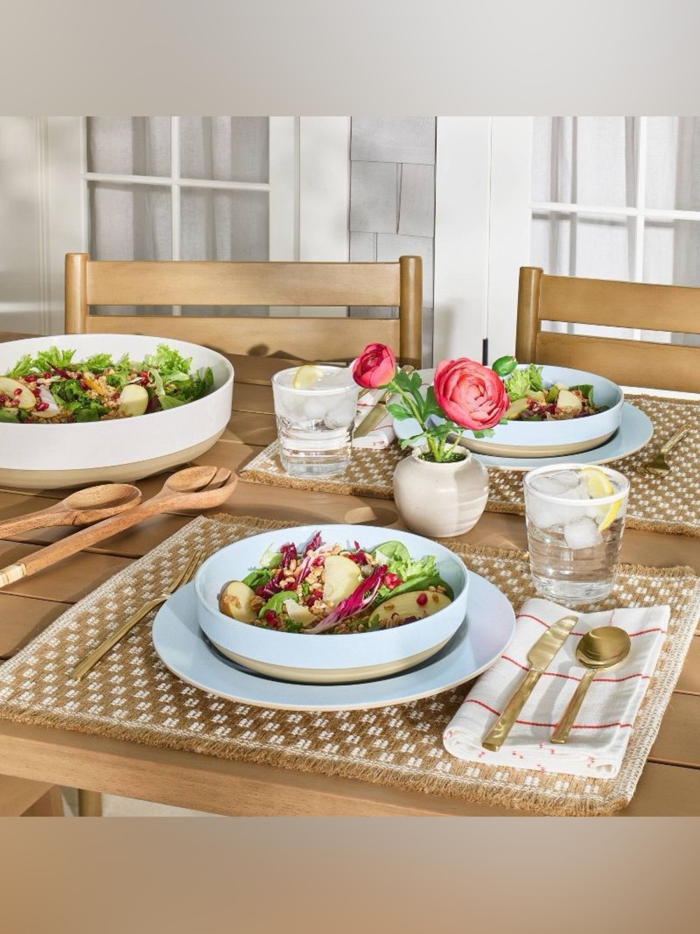 Hearth & Hand 19" Patterned Placement Tan/ Sour Cream •Set of 4•